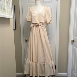 Astr Cream Puff Sleeve Sundress 
For a formal
Event